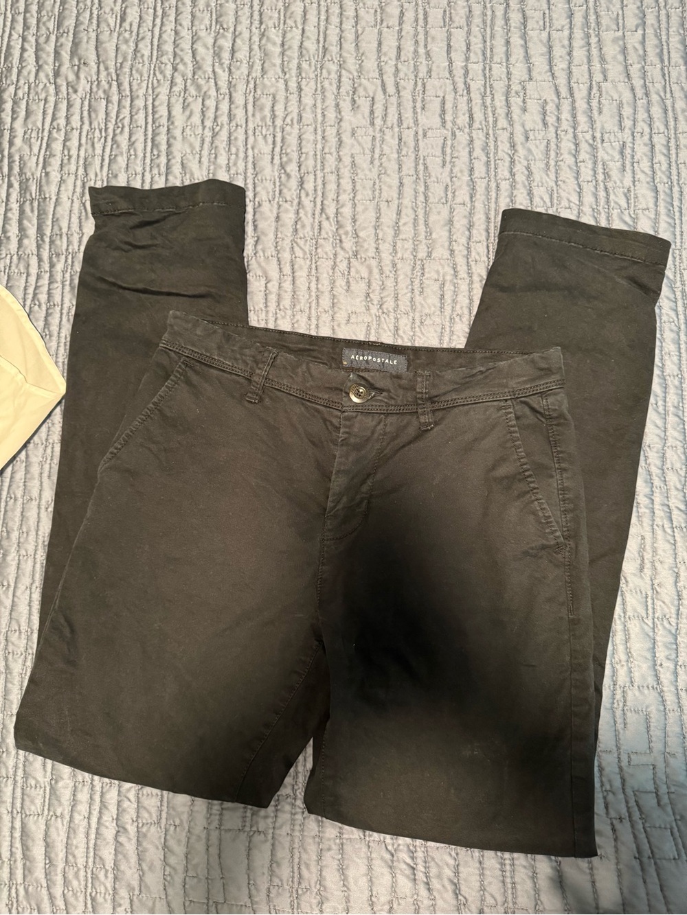 Aeropostale Black Straight-Fit Chino Pants